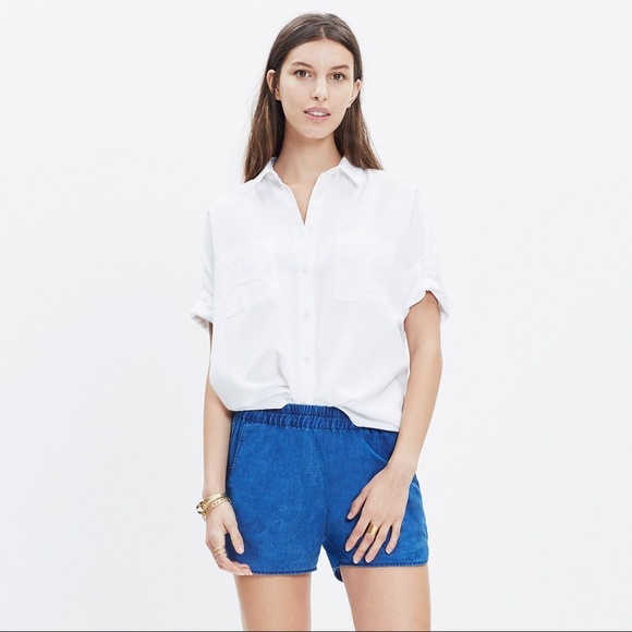 Madewell Pants - Madewell Indigo Pull-On shorts linen blend (S)